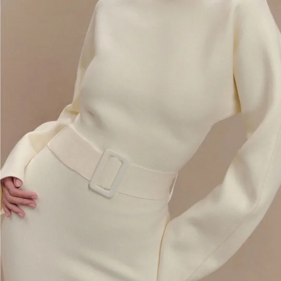 Meshki Cream Long Sleeve Dress - Picture 3 of 5